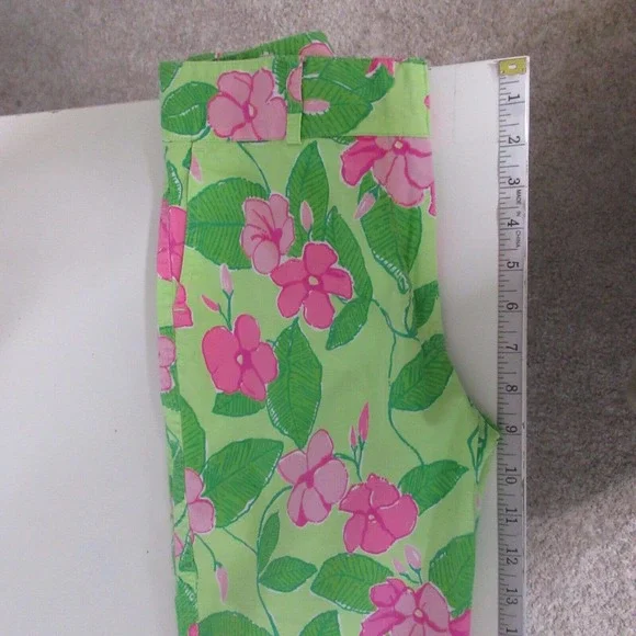 Vintage Lilly Pulitzer Pants Floral Pink Green - Picture 11 of 14
